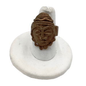 AFRICAN MASK ANTIQUE COPPER RING