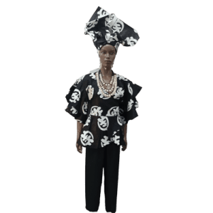 AFRICAN PRINT TOP, WRAP AROUND BLOUSE WITH HEADWRAP