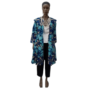 AFRICAN PRINT DRESS JACKET (BLUE)